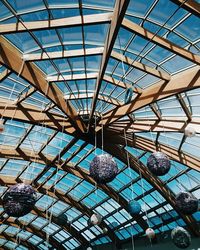 Low angle view of glass ceiling