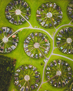 Aerial view of houses 