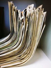 Close-up of books on shelf