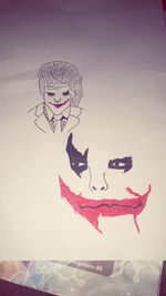 Low angle view of painting against sky