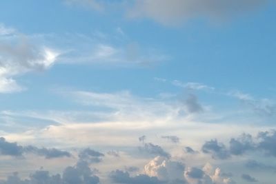 Low angle view of clouds in sky