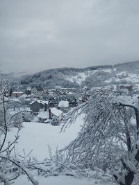 High angle view of townscape against sky