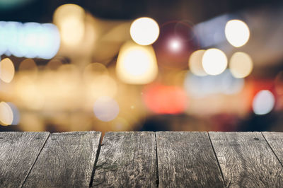 Close-up of illuminated lights at night