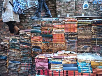 Full frame shot of multi colored for sale at market stall