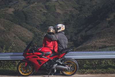 Man riding motorcycle