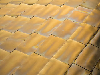 Full frame shot of yellow metal grate
