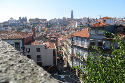 High angle view of townscape against sky