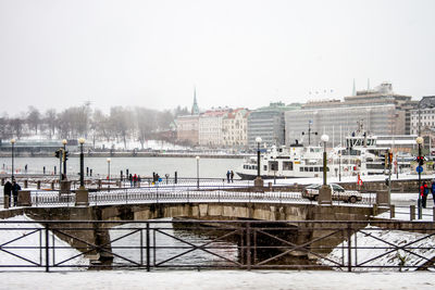 View of buildings in winter