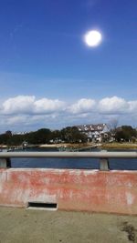 View of river against cloudy sky