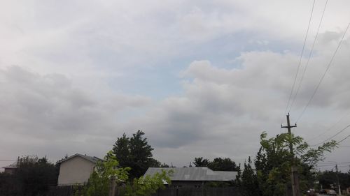 Low angle view of houses against sky