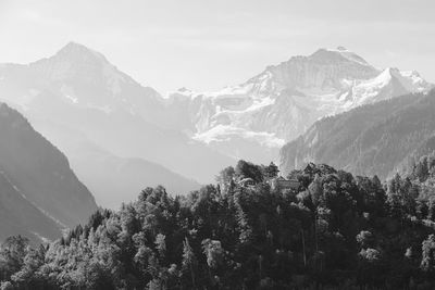 Layers of mountains before jungfrau, interlaken, switzerland