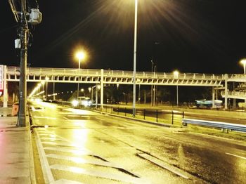 Light trails on road at night