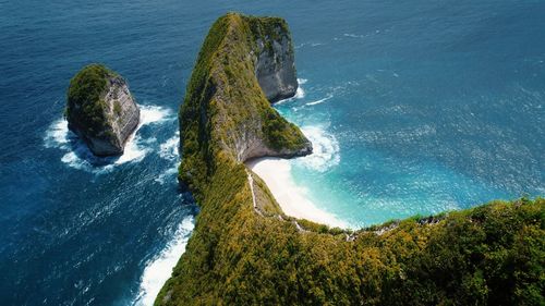 High angle view of sea against sky