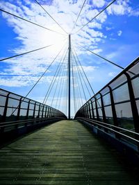 View of suspension bridge against sky