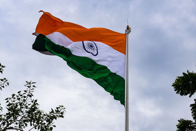 India flag flying high at connaught place pride, indian flag on independence day and republic day