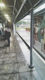 People walking on railroad track