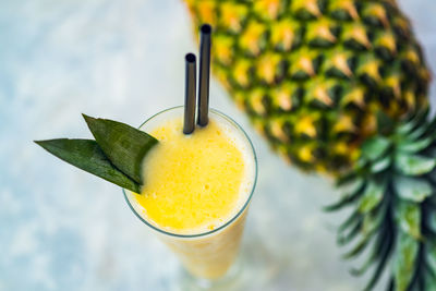 Close-up of drink on glass