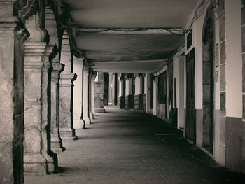 Empty corridor in old building