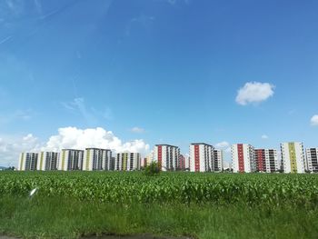 Panoramic shot of field against sky