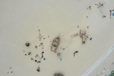 High angle view of people on beach