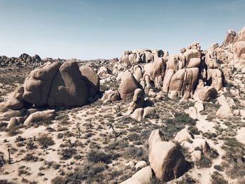 Panoramic view of rocks against sky