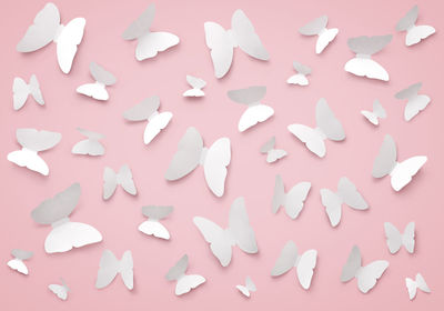 Full frame shot of heart shape on pink background