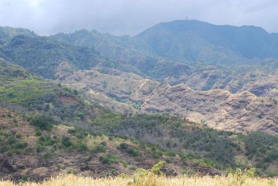 Scenic view of mountains against sky