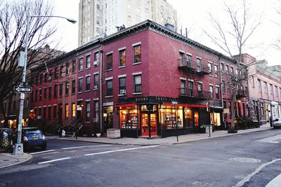 City street with buildings in background