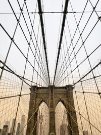 Low angle view of suspension bridge