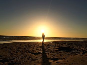 Scenic view of sea at sunset