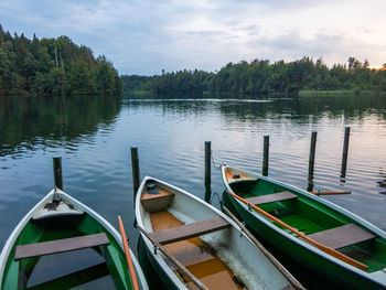 Boats on a lake in bavaria