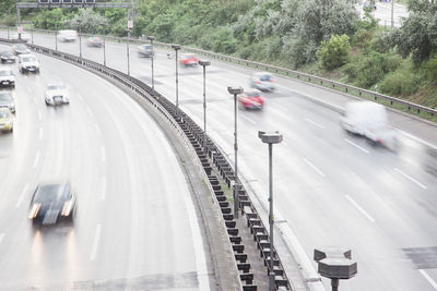 High angle view of traffic on road