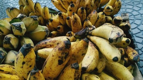 High angle view of fruits for sale at market stall