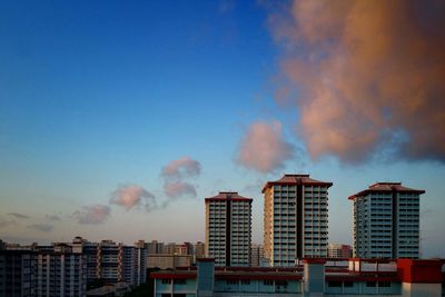 Low angle view of buildings against sky