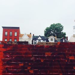Houses against clear sky