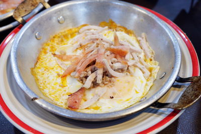 High angle view of food on table