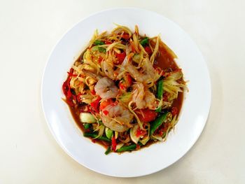 Close-up of food in plate on table