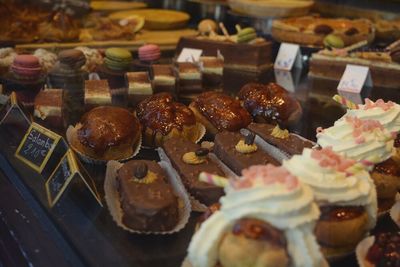 Close-up of food on display