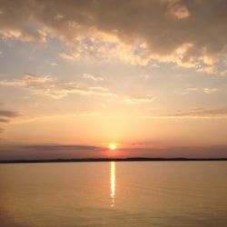 Scenic view of sunset over sea