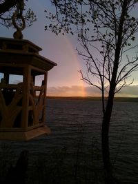 Scenic view of sea at sunset