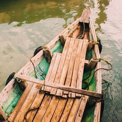 Close-up of cropped boat in water