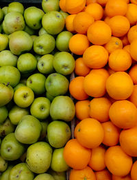 Full frame shot of oranges in market