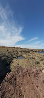 Scenic view of land against sky