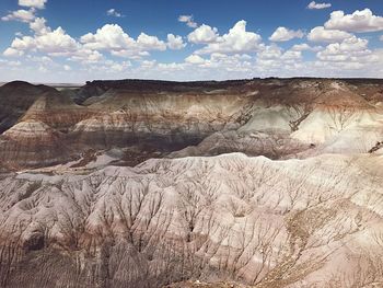 View of rock formations in desert