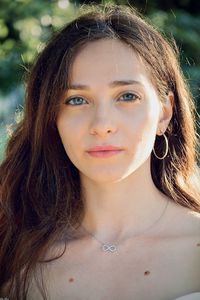 Close-up portrait of a beautiful young woman