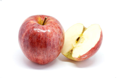 Close-up of apple against white background