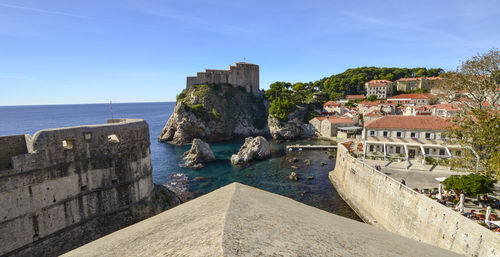 View of fort against sea