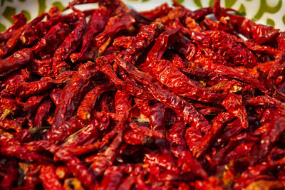 Full frame shot of red chili peppers