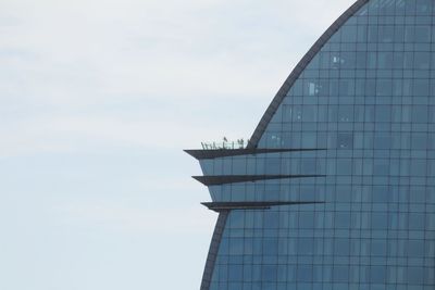 Low angle view of modern building against sky