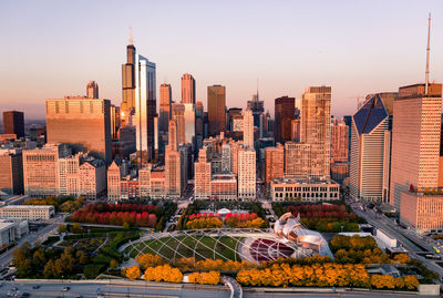 Chicago autumn in millennium park